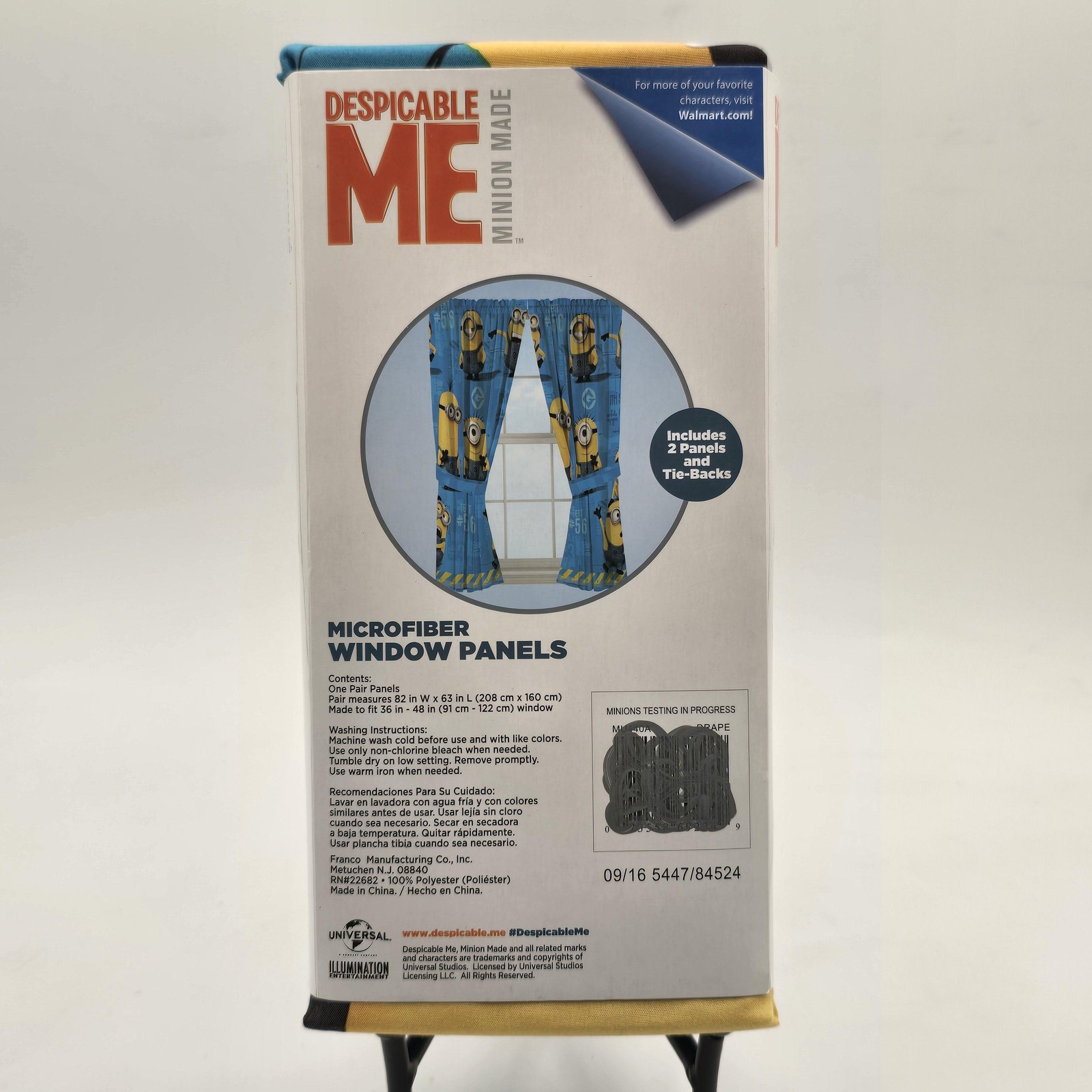 Despicable Me Minions Microfiber Window Panels Franco Blue Kids Curtains 63in