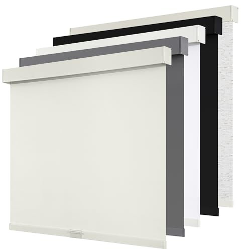 Beige Blackout Roller Shades for Windows – 20″W x 72″H – Cordless Blackout