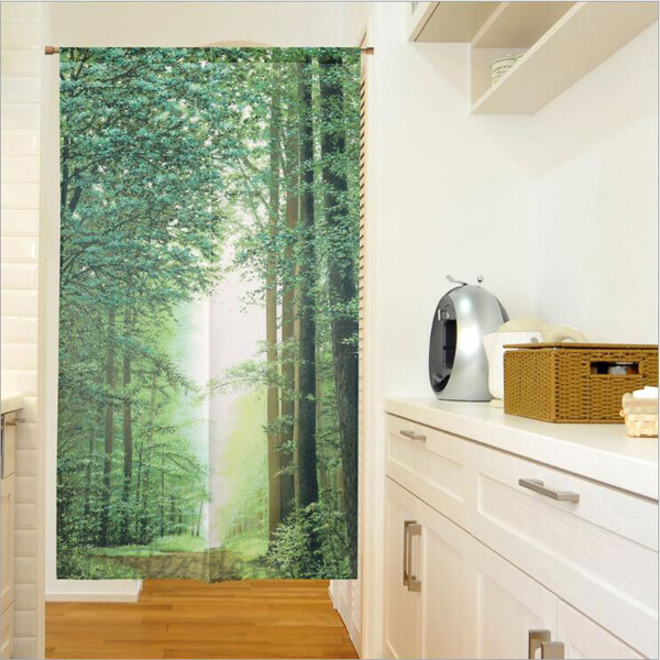 Japanese Noren Doorway Curtain Room Door Hanging Tapestry NEW Green Forest Path