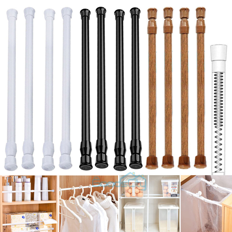 2/4X Adjustable Spring Tension Curtain Rod 23-44in for Window, Kitchen, Bathroom