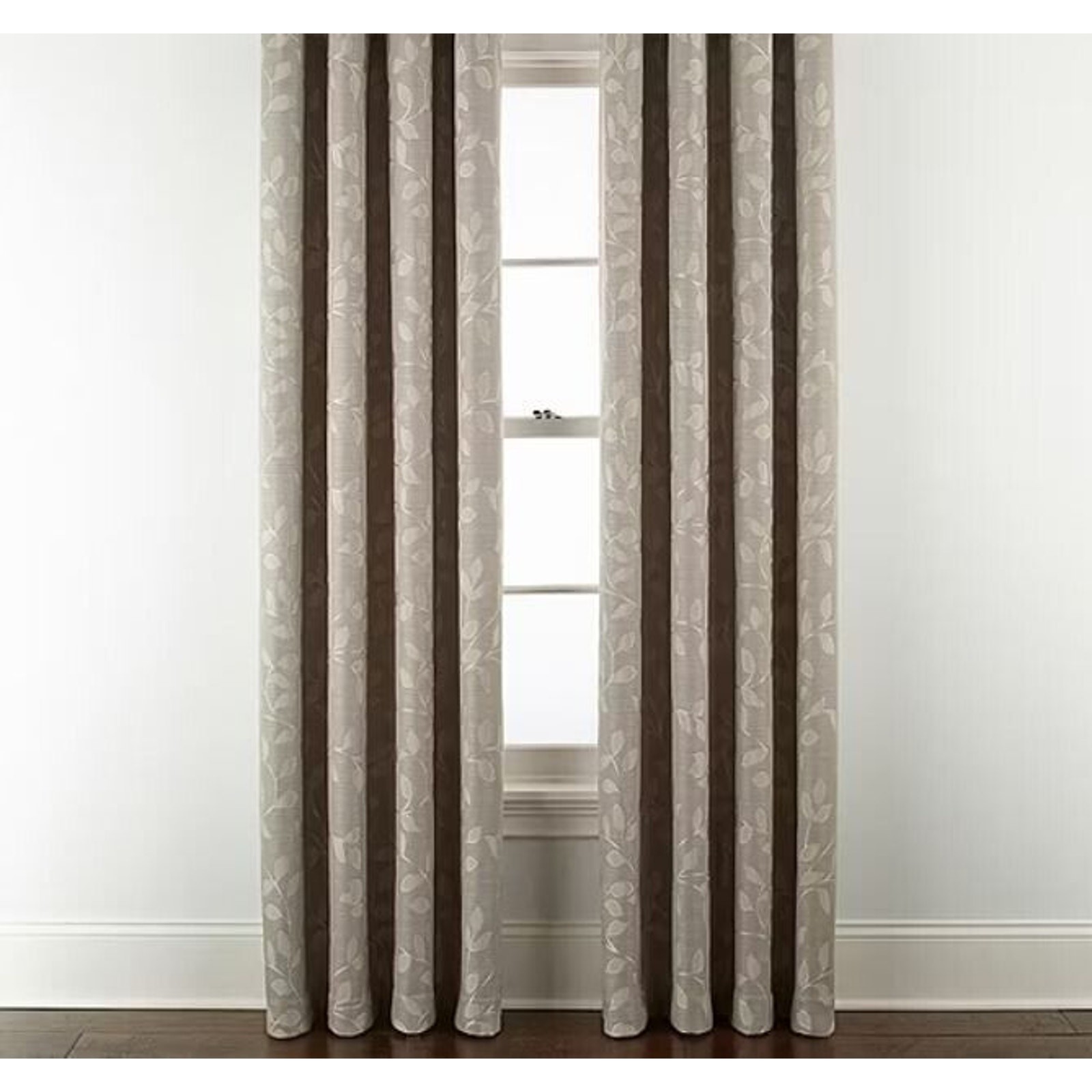 LINDEN STREET Single Drape Curtain Panel 50 x 84 Rod Pocket Back Tab Arbor Leaf