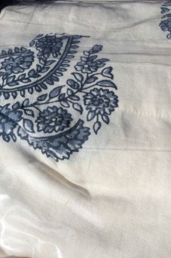 Pottery Barn Rayna Bhotah Drapes Set 2 Blue 50x 84 Paisley Curtains Pair Rare🦩