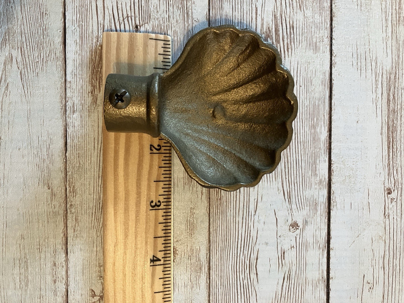 Vintage Art Deco Style Antiqued Brass Style 3″ Finial Curtain Rod End Lot Of 4