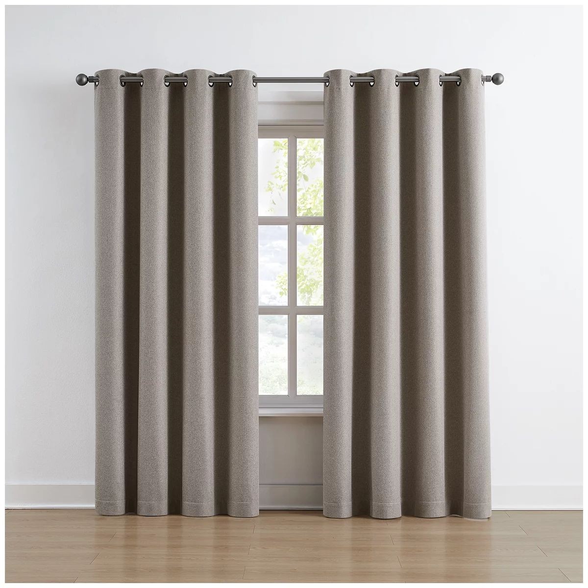 Piper 100% Blackout Curtain 2Pk Window Panels 52 in x 84 In Beige Magnetic Close