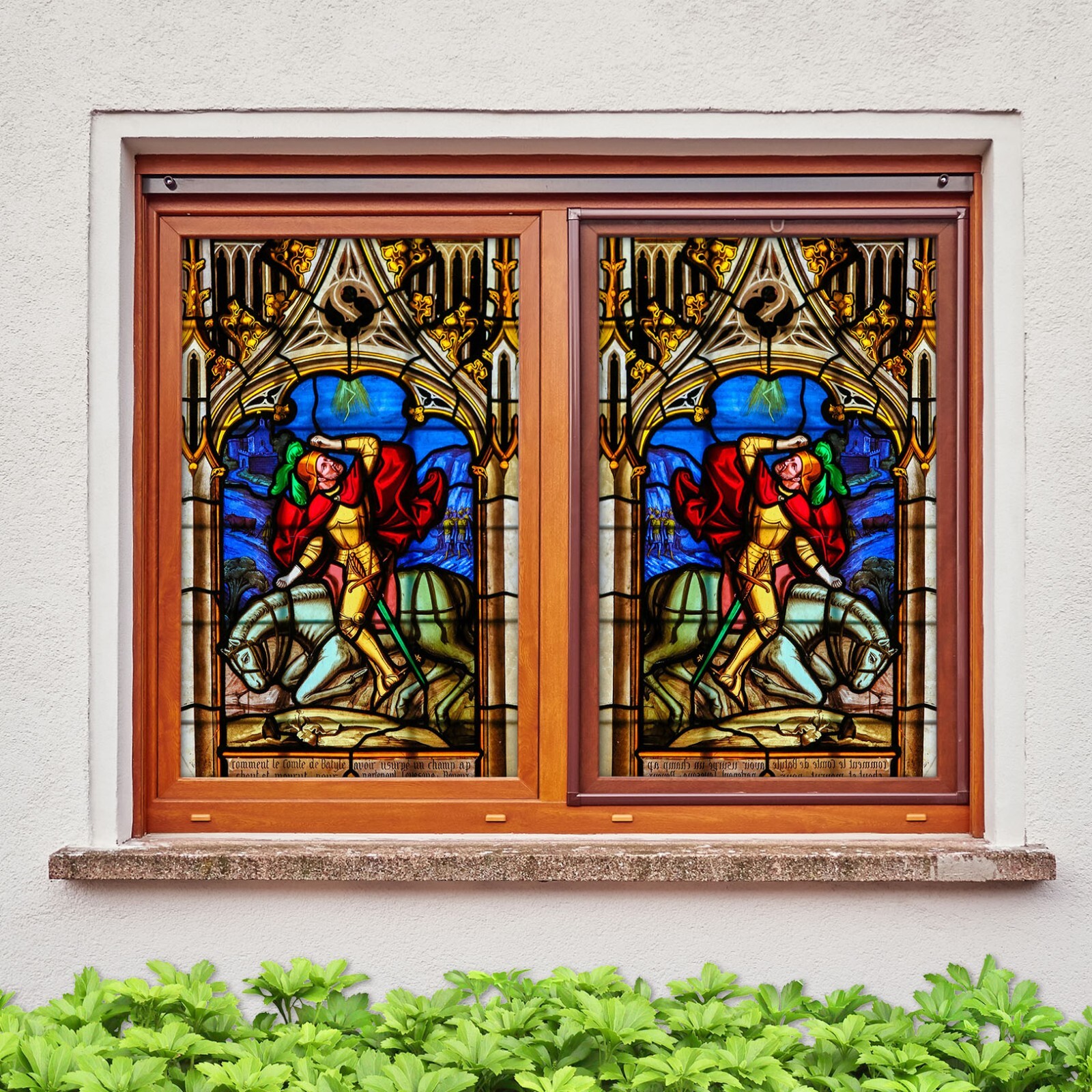 3D Knight A348 Window Film Print Sticker Cling Stained Glass UV Sinsin