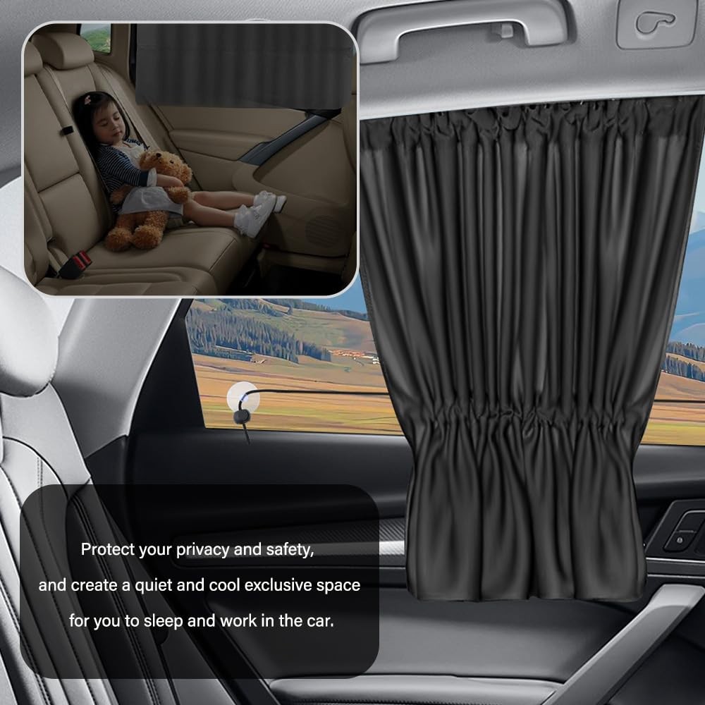 2PCS Car Window Sun Shades Suction Cup Side Window Cover Privacy UV Block