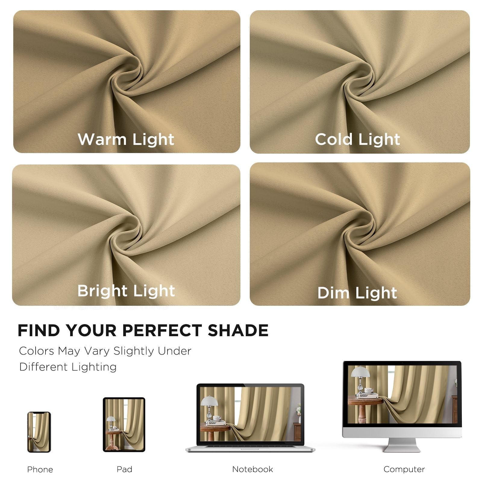 Blackout Curtains 96 Inches Length 2 Panels Set, Rod Pocket and Back Tab Wind…