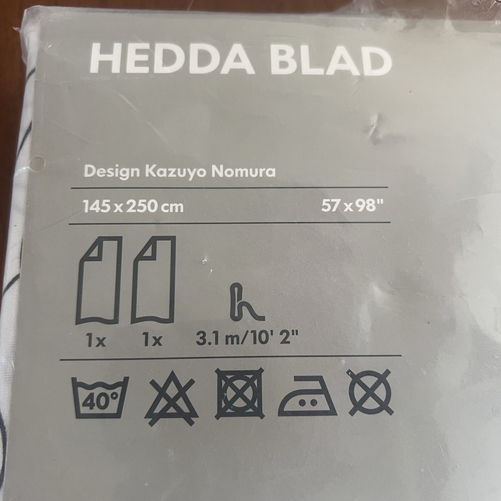 IKEA Hedda Blad Curtain Pair 57x98in New In Package 145x250cm