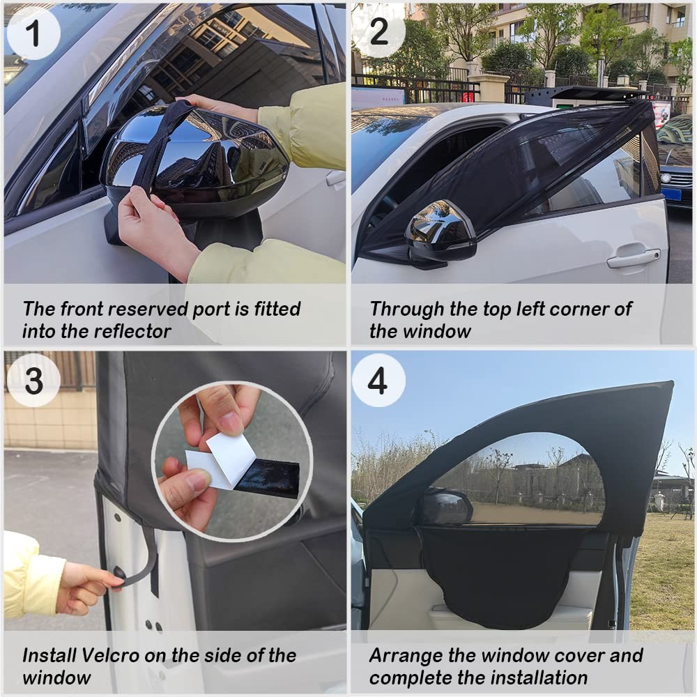 Upgrade Stretchable&Breathable SUV Car Window Shade – F, Rear window/2pcs