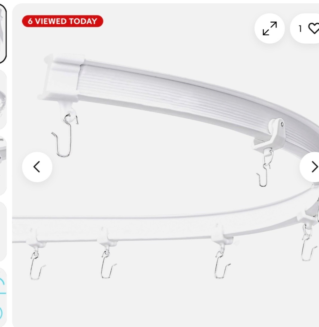 Curved Flexible Ceiling Curtain Track, 1 Meter for Shower and Room Dividers