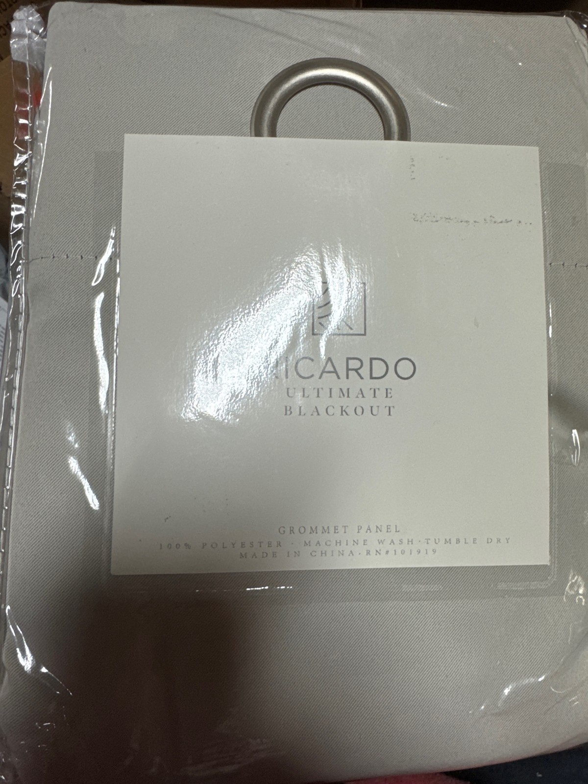 Ricardo 02000-79-045-02 Ivory Polyester Blackout Curtain 56×45 in Grommet