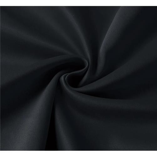 EYELET Black Ring Top Plain Thermal BLACKOUT LINED Curtains with Tie Backs