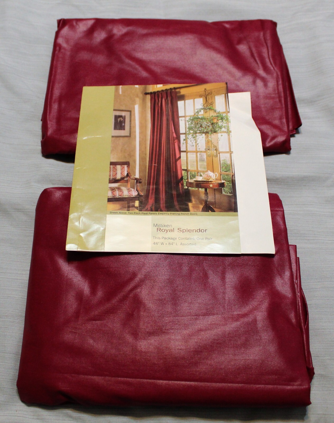 Royal Splendor Milliken JCPenney Burgundy Two Panel Curtains 48 x 84 inches