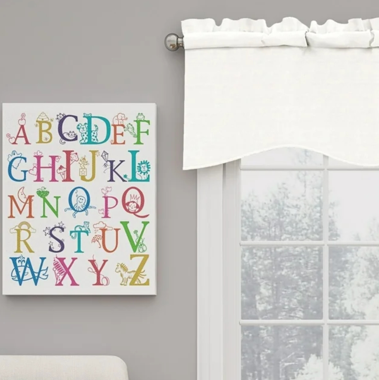 ECLIPSE Kendall Solid Scalloped Window Valance 42″ x 18″, White *FREE SHIPPING*
