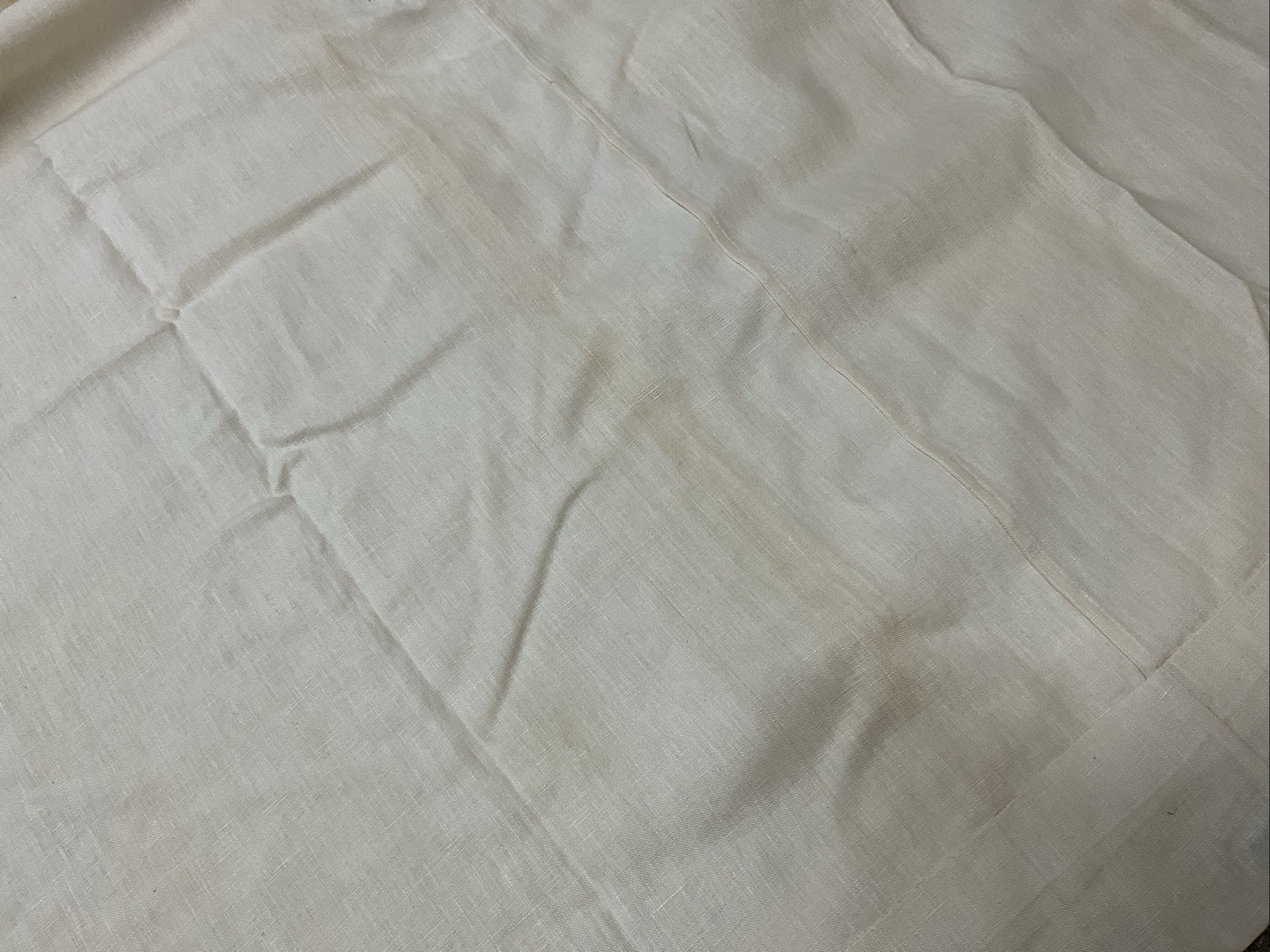 Large Drapery Panel, Unfinished Top, 3 Widths, Cream Color, 102 H X 150 W