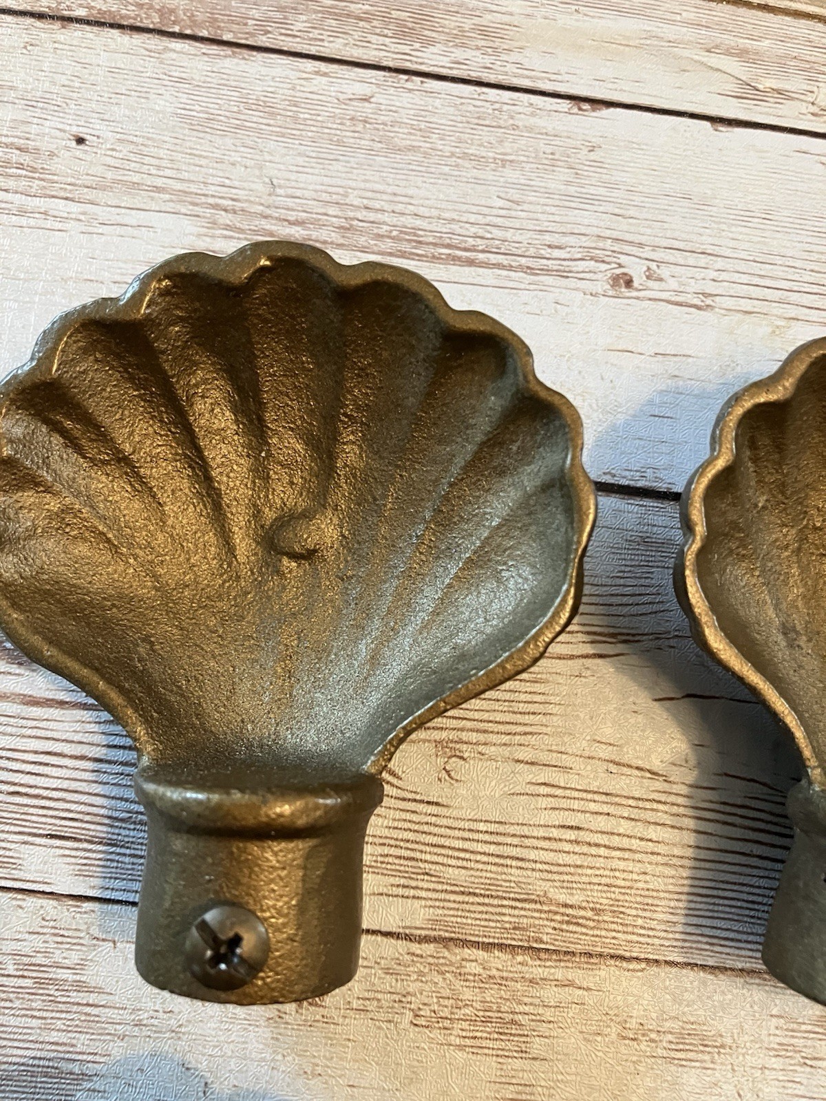Vintage Art Deco Style Antiqued Brass Style 3″ Finial Curtain Rod End Lot Of 4
