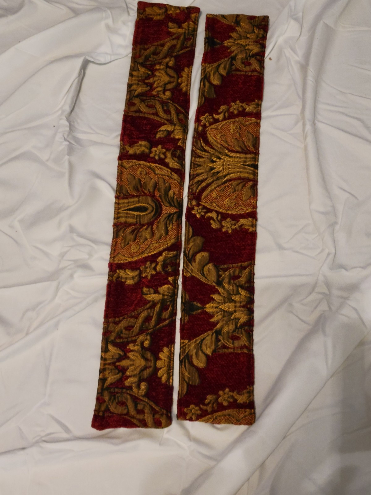 Croscill Imperial Empress Gold & Burgundy Brocade Curtain Tieback 2 Pc Set