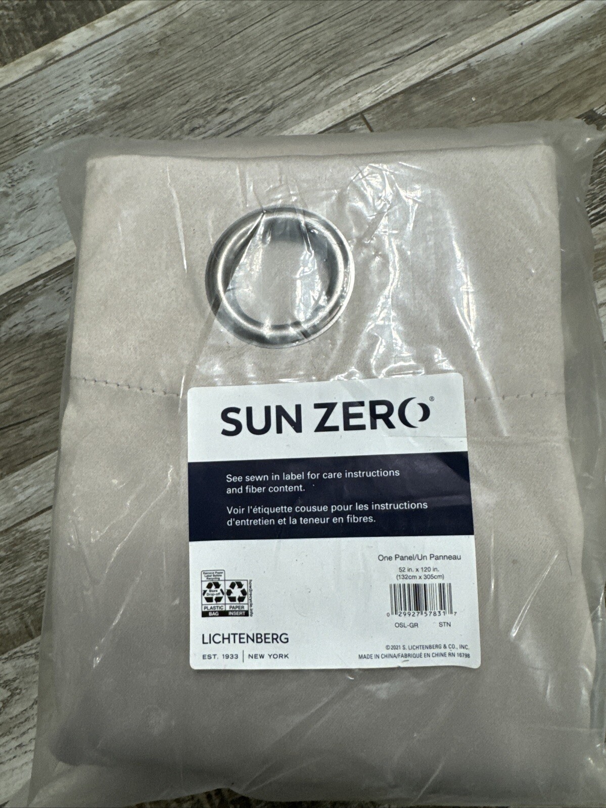 Sun Zero Linchtenberg Stone Beige Darkening One Window Curtain Panel 52” X 120”