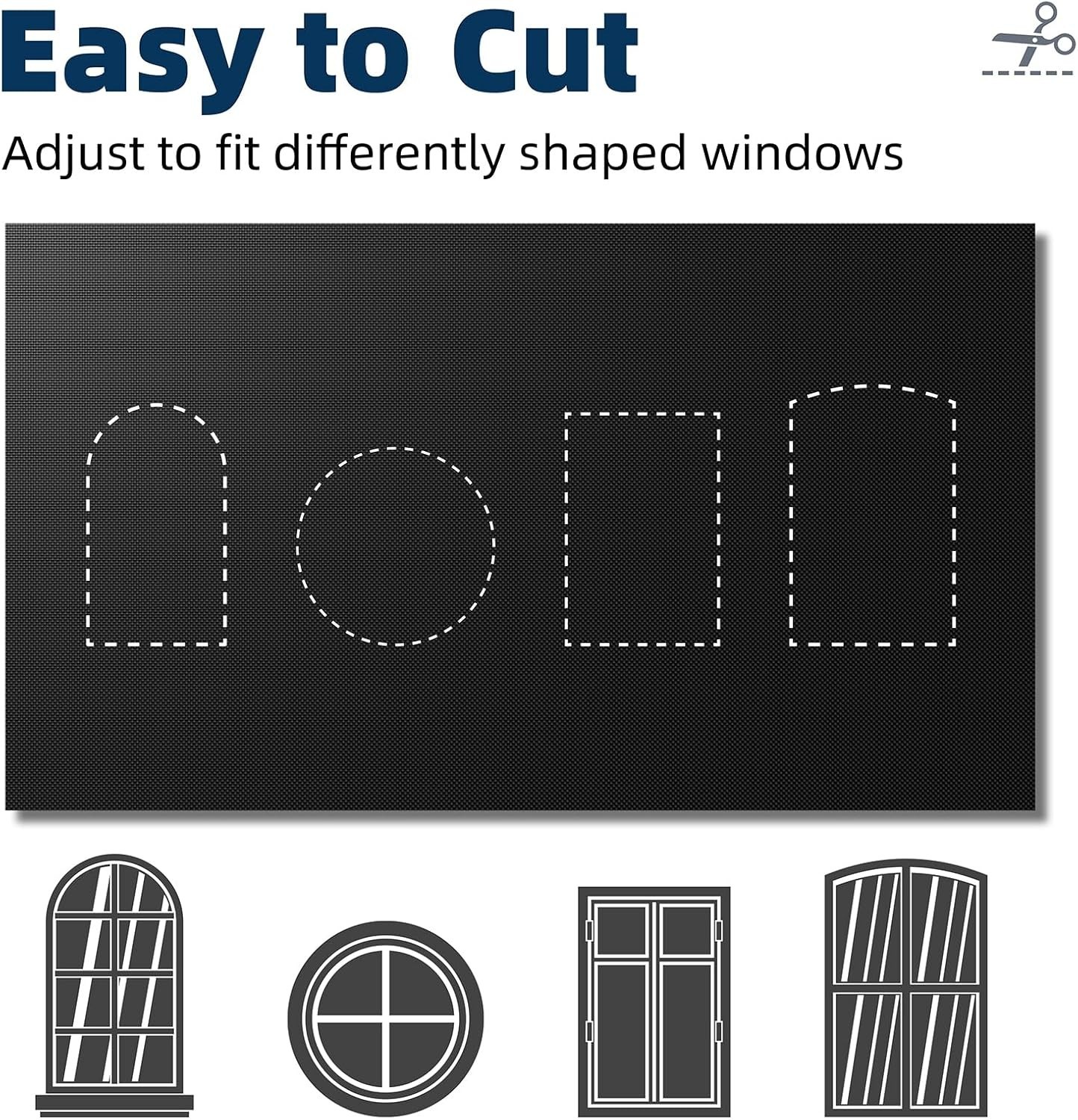 Portable Blackout Curtains 40″×60″, Strong Hook and Loop Tape Strips with Adh…