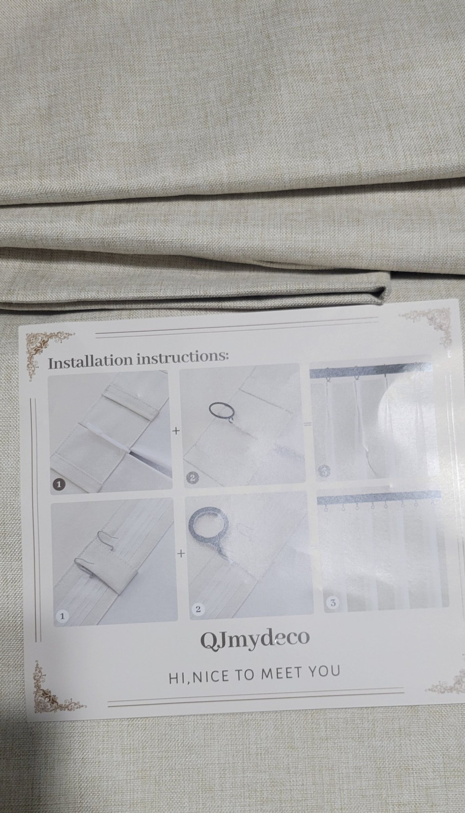 Set of Light Brown Beige Blackout Curtains 50 In x 72 In