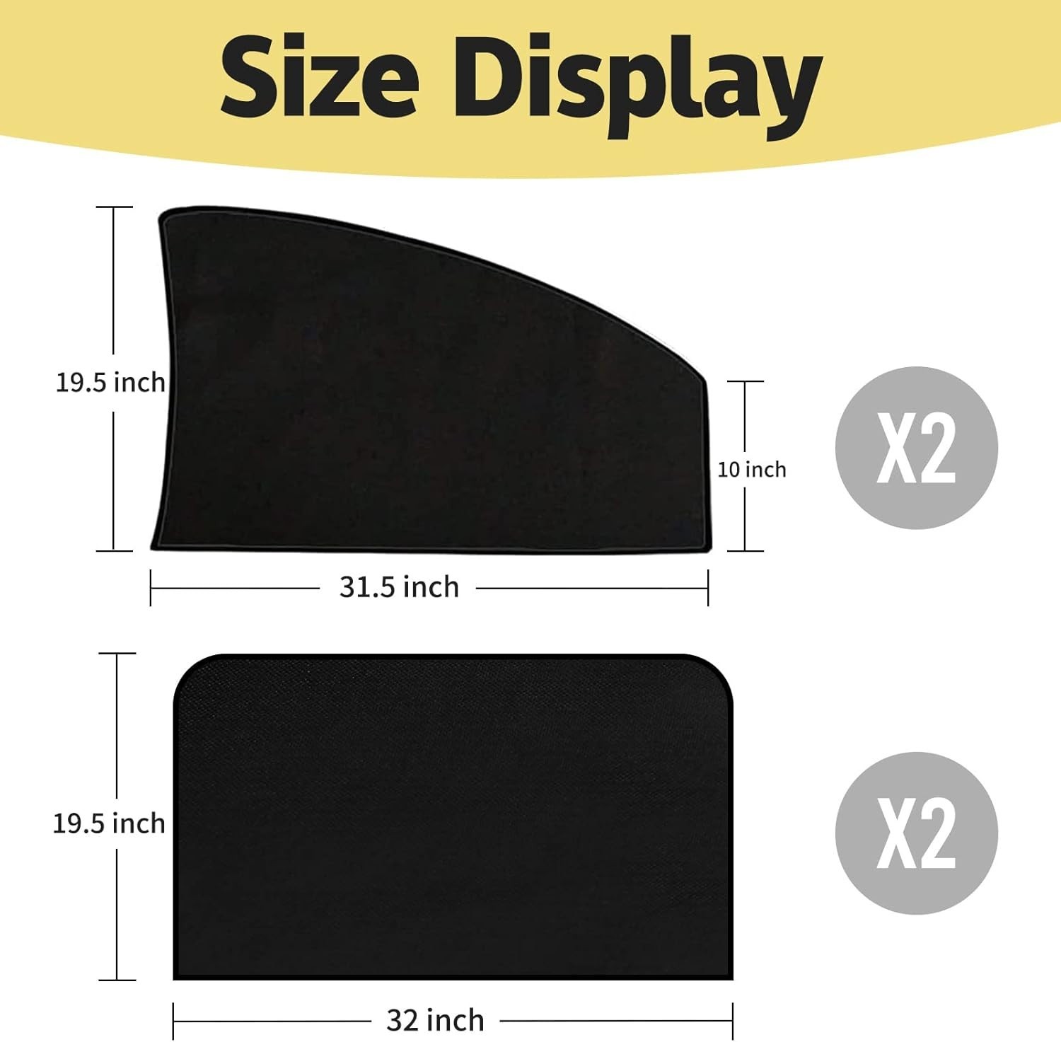 4 Pcs Black Silk Magnetic Car Window Curtains for Ultimate Privacy & Comfort