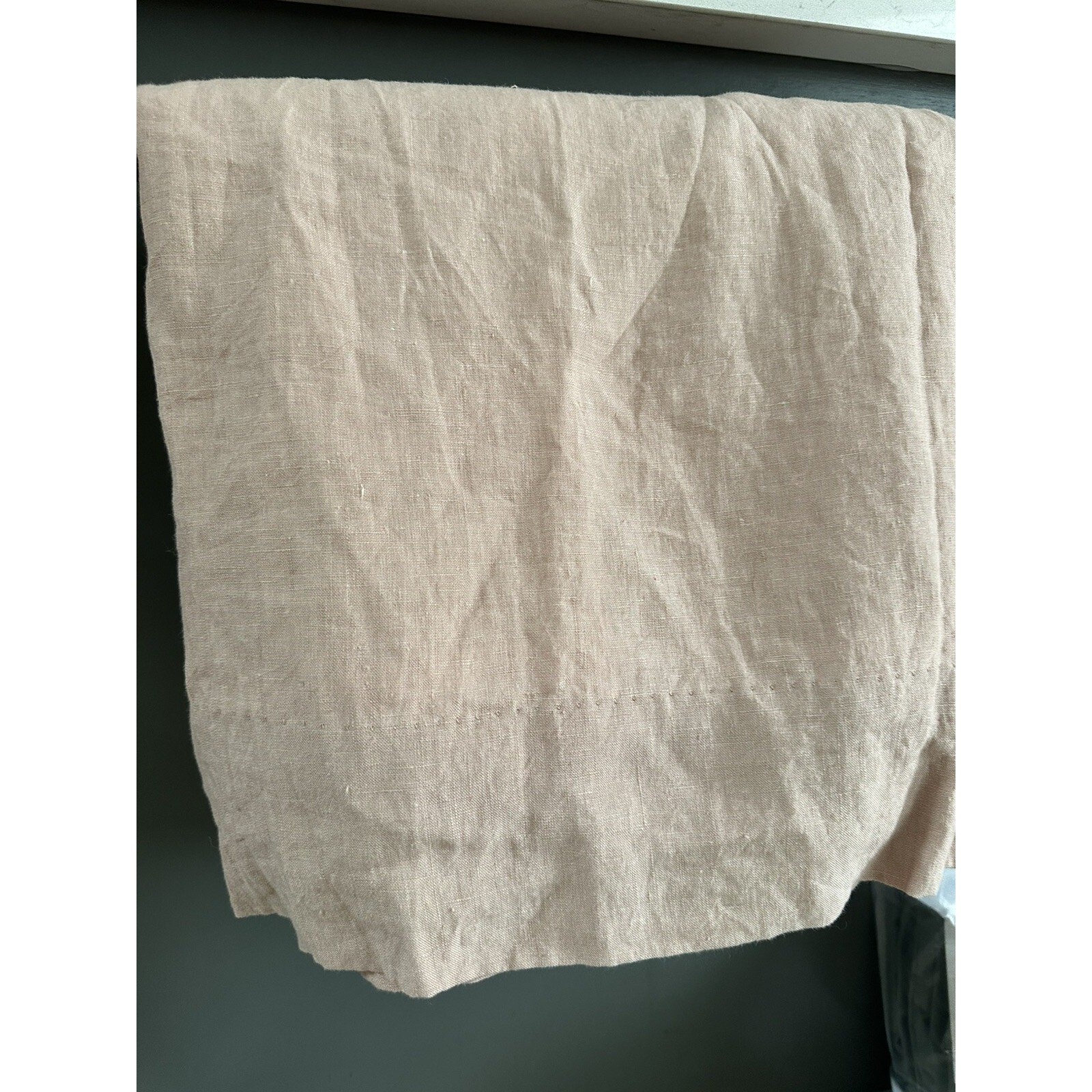 Pottery Barn Belgian Flax Linen 1 Single Drape Soft Lined 50×96” One Peach Blush