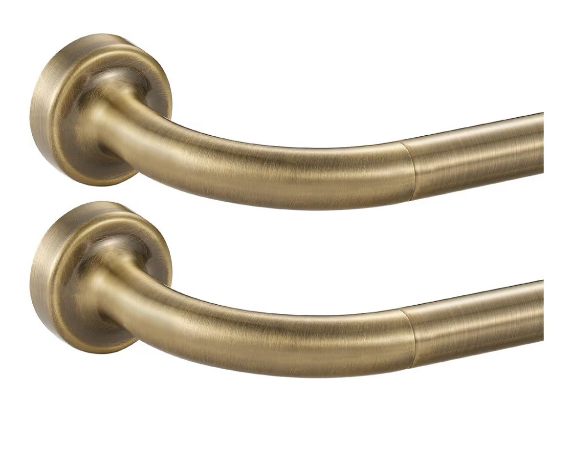 2 Pack Antique Bronze Disc Curtain Rods, 28-48 Inches Window Curtain Rod,Adj…