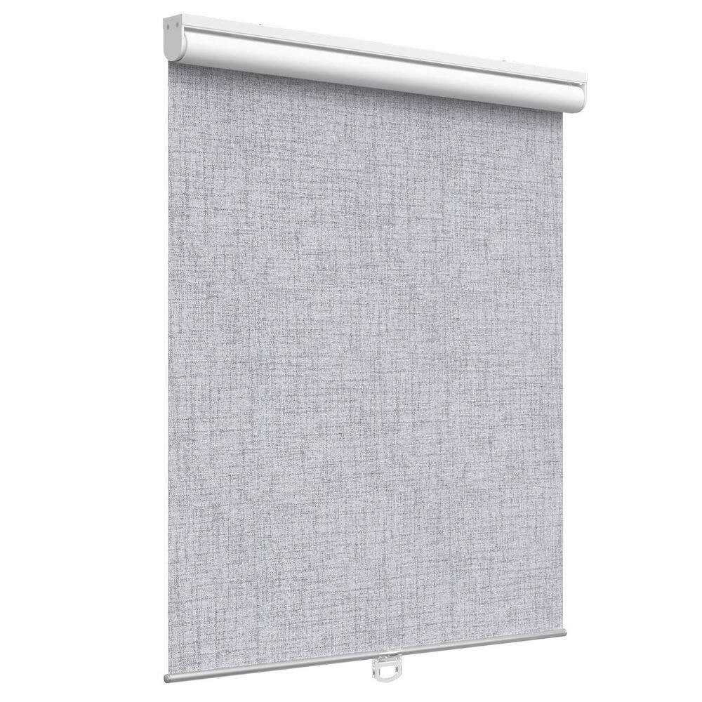 Grey Cordless Uv-Protection Polyester Blackout Roller Blinds for Windows, 21 In.