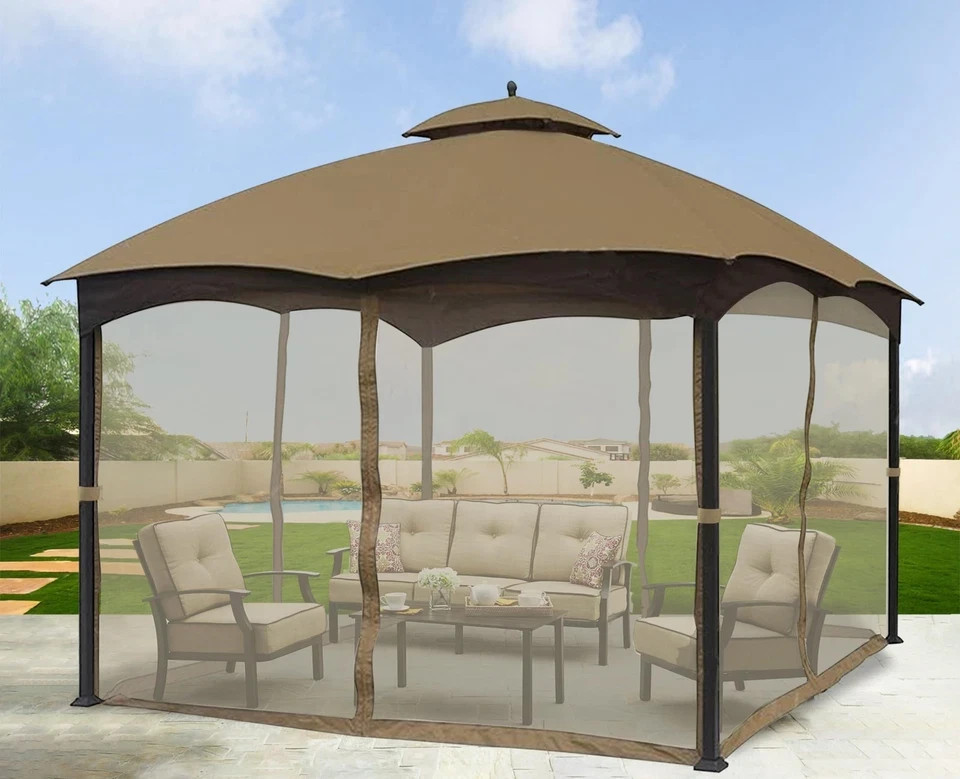 SCOCANOPY Beige 10′ x 12′ Gazebo Curtain Set for Lowe’s Allen Roth 10X12 Gaze…