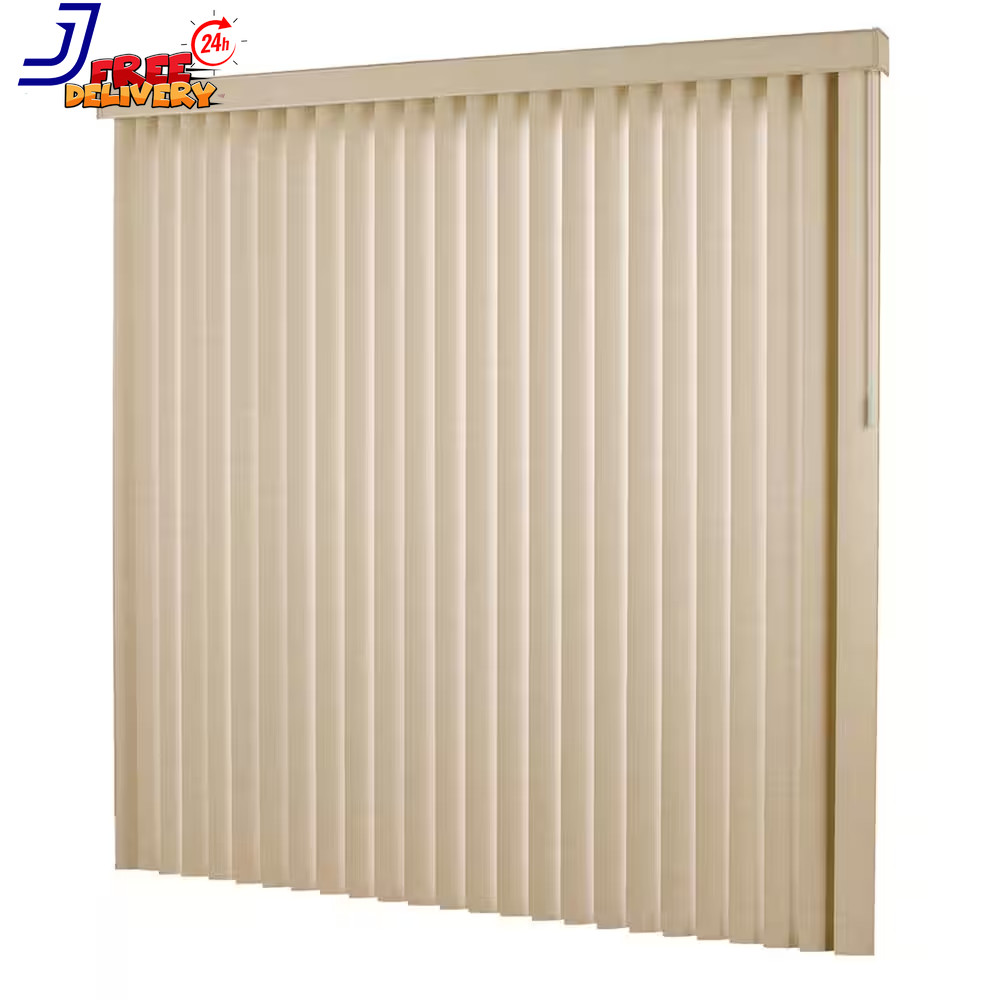 Room Darkening Textured Vertical Blinds for Sliding Doors Kit with 3.5 In. Slats