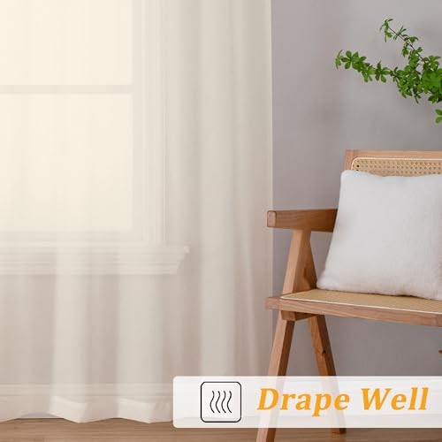 Valances for Windows, Small Light Filtering Rod 42″W x 14″L (Pack of 2) Cream