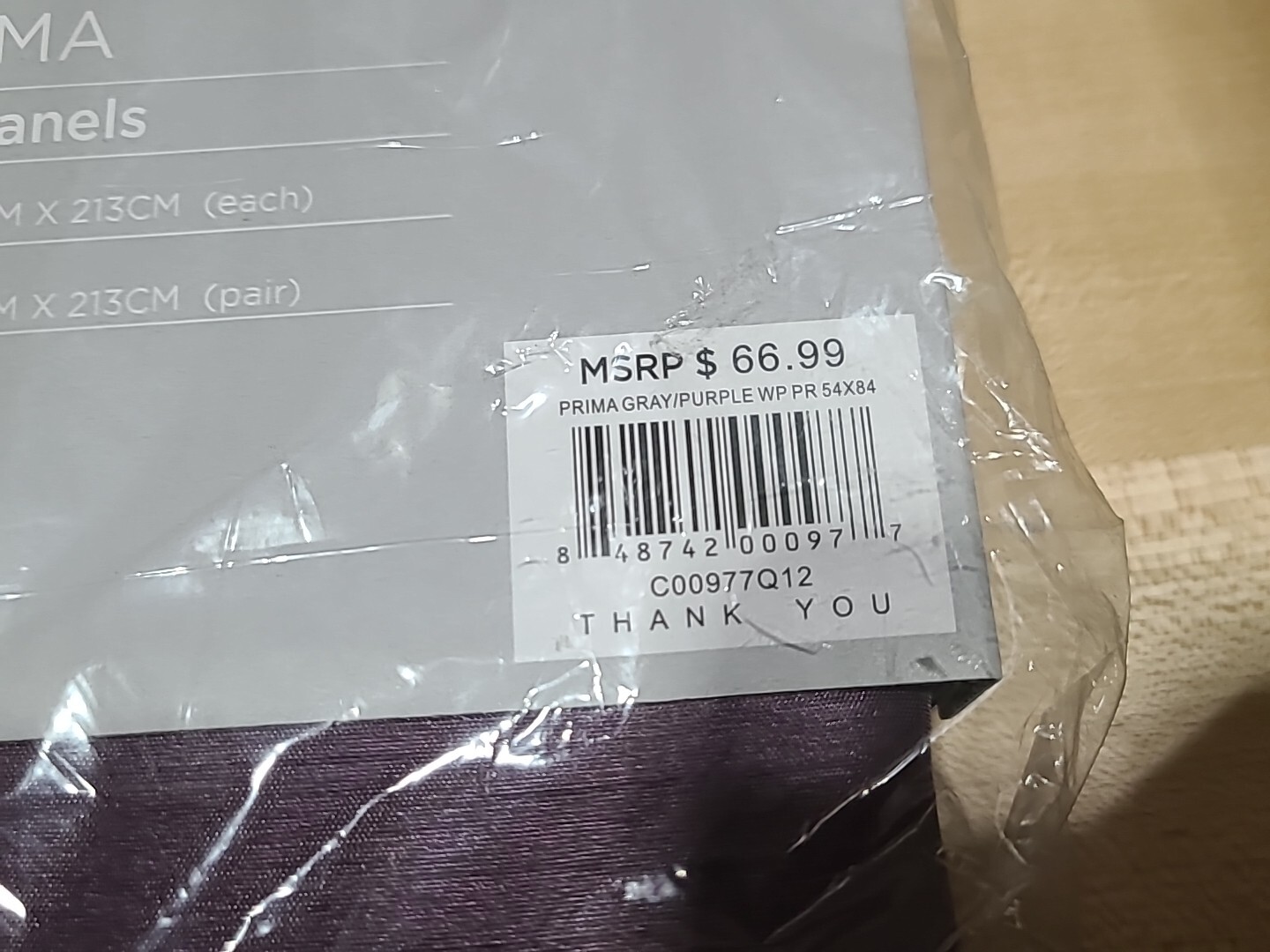 Lush Decor Prima Purple and Gray Two Panels Curtain 108″x84″ Or 54″x84″ Each New