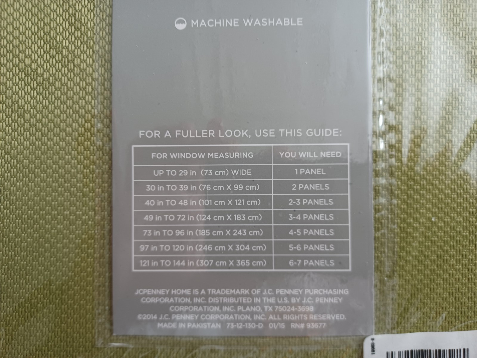 Six New JC Penney-Olive Green 50″x 72″ Rialto Rod Pocket Back-Tab Panel Curtain.