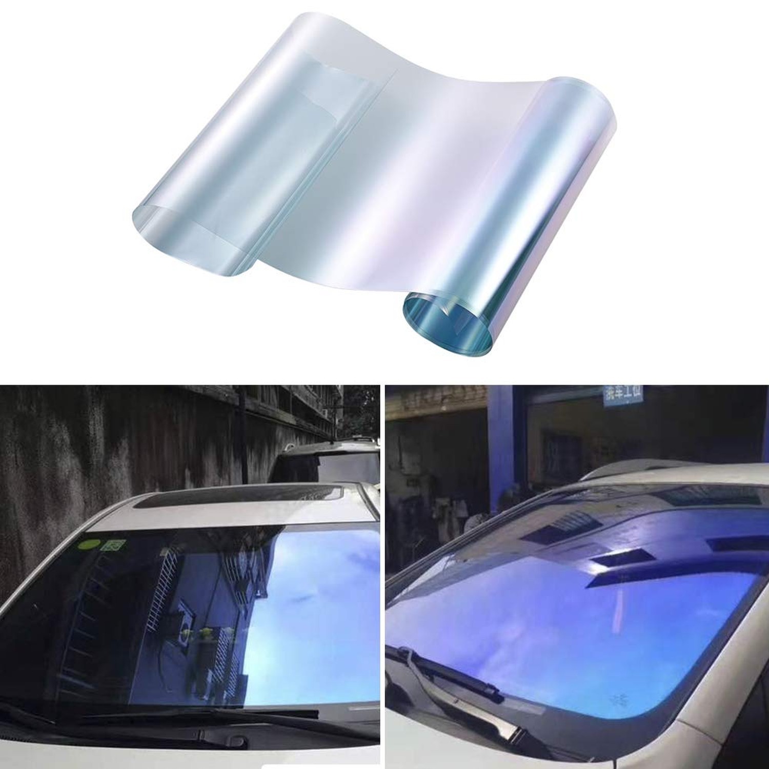 Dark Blue Chameleon Windshield Tint Car Window Foils Solar Protection Film Wi…