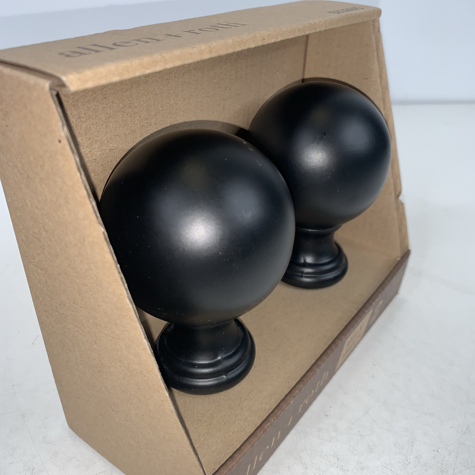 allen & roth Pair of Finials Matte Black Finish Found #0634445