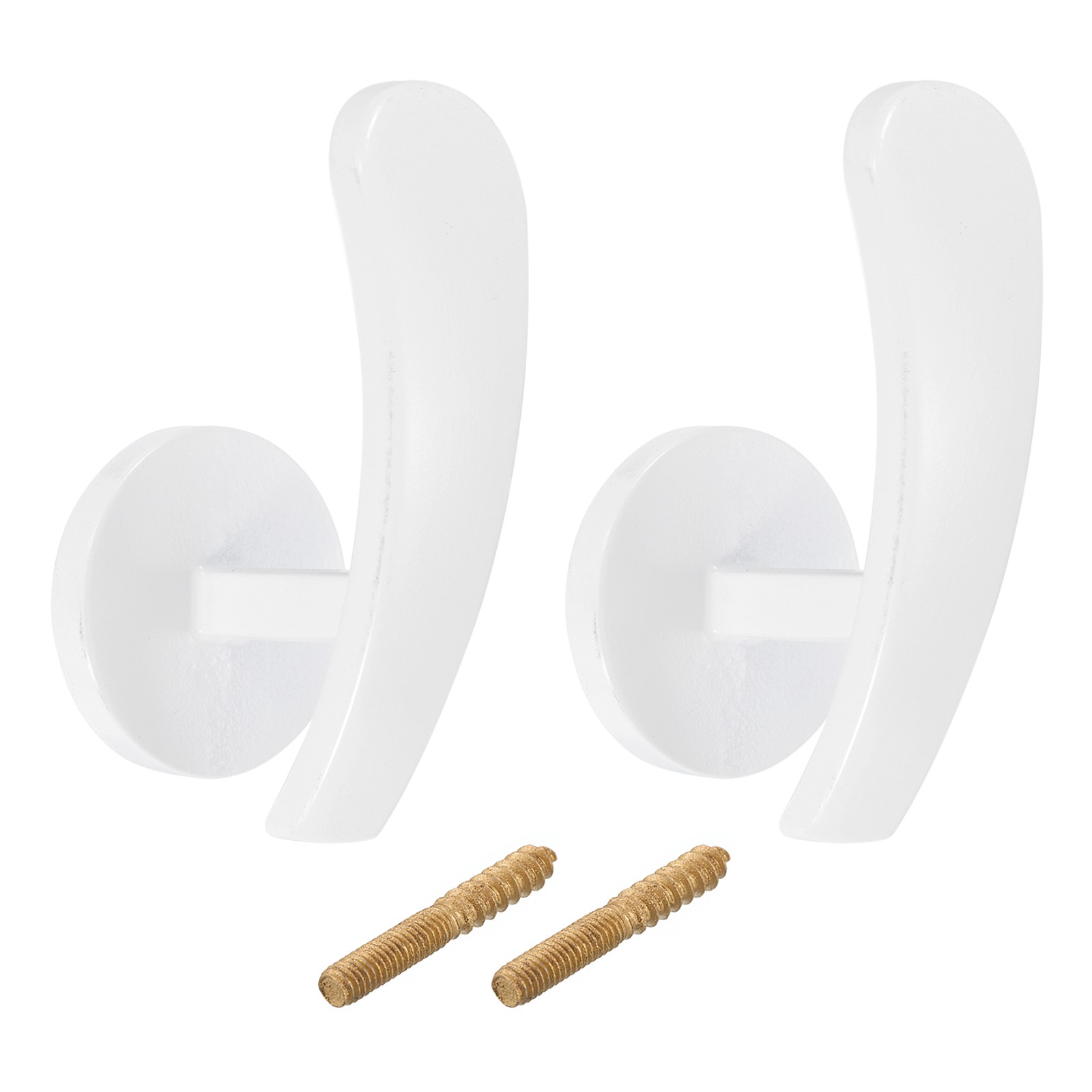 2Pcs Aluminum Alloy Wall Mounted Curtain Holdback Drapery Holder Hook White