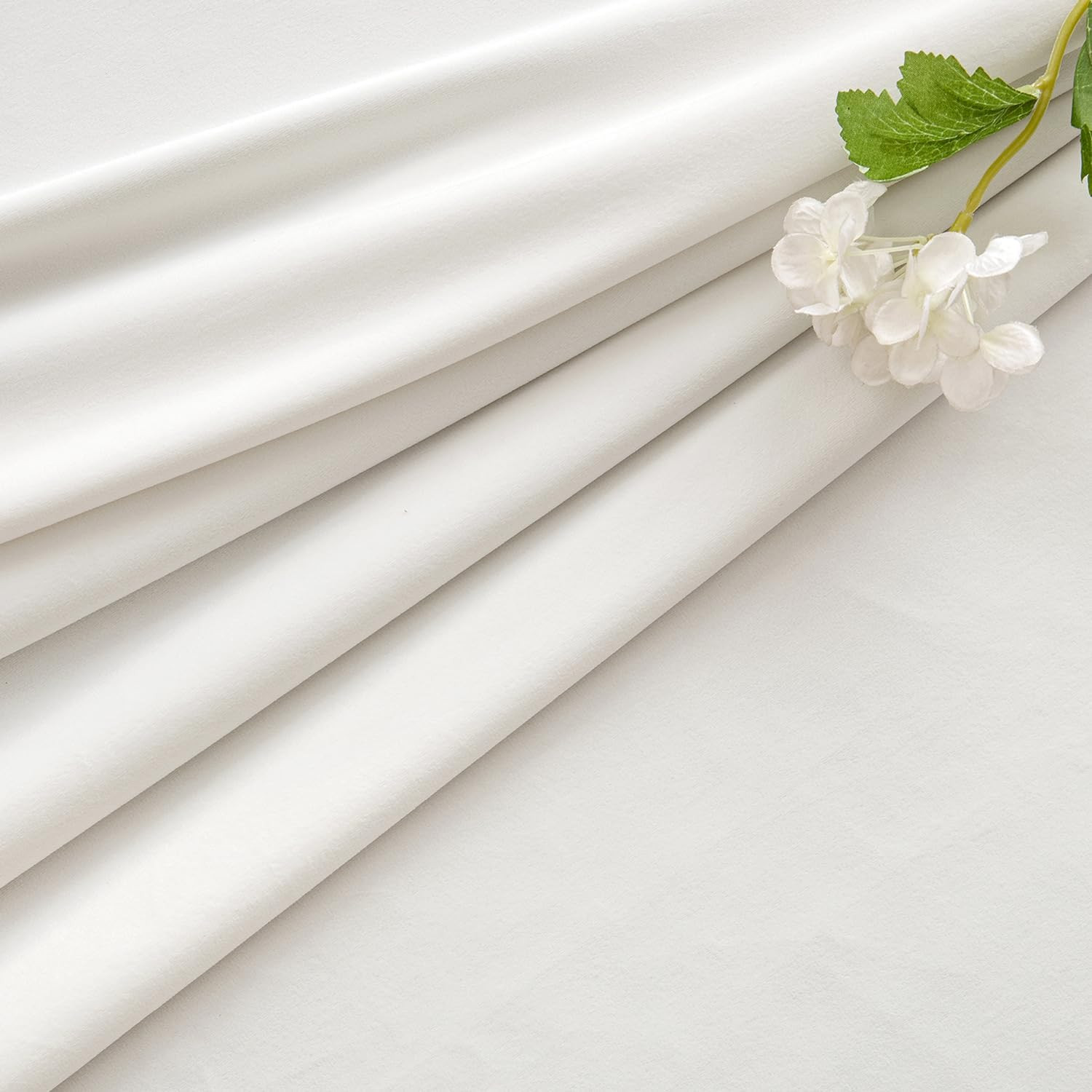 MIULEE Velvet Curtains 96 Inches Long 2 Panels Set for Living Room Bedroom Cream