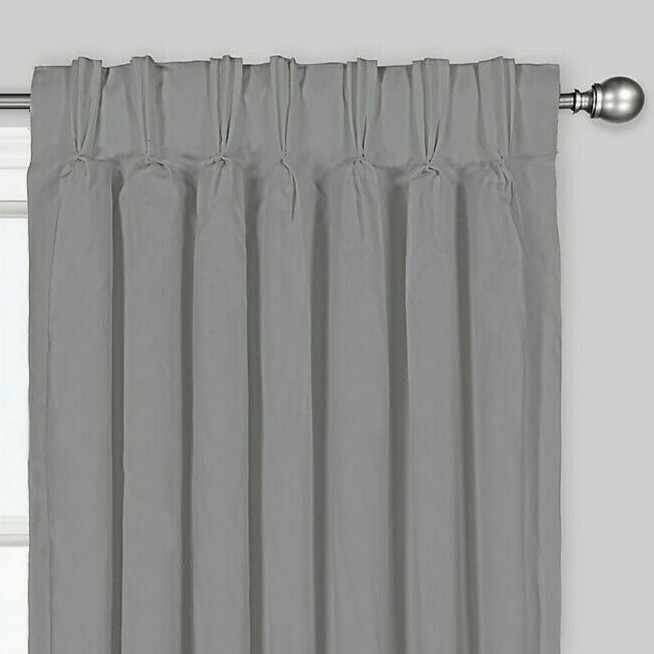 Tucson 108-Inch Pinch Pleat/Back Tab Window Curtain Panel in Pewter