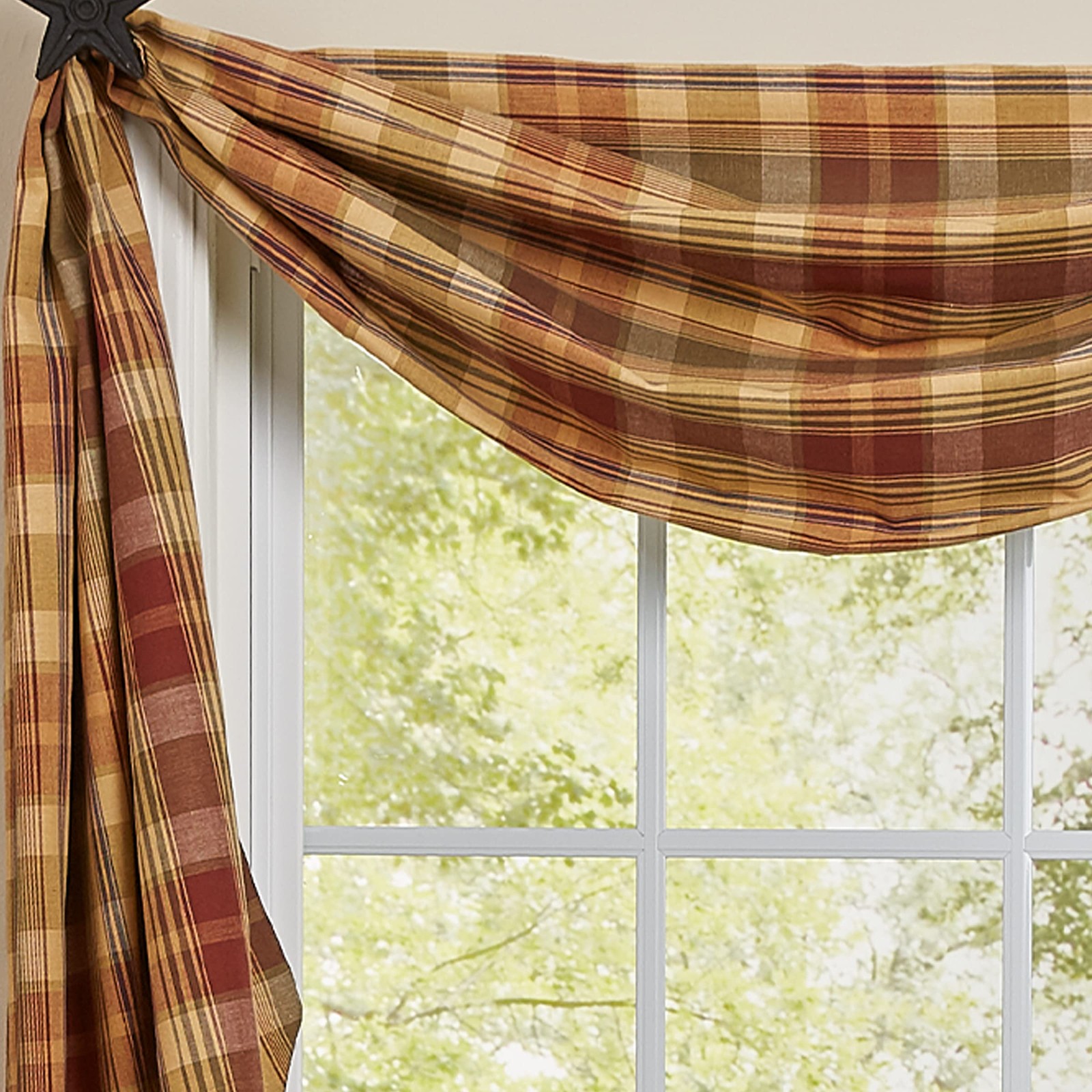 Fishtail Swag Curtains – Saffron, 145″ x 25″ | Extra Long Window Scarf | 100%…
