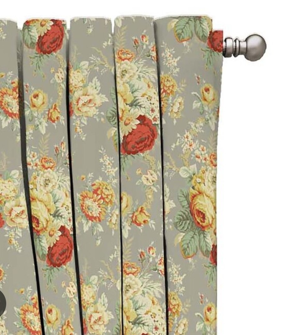 Waverly SANCTUARY ROSE Curtain Panel Farmhouse Floral NEW CLAY 63 & 84L Availabl