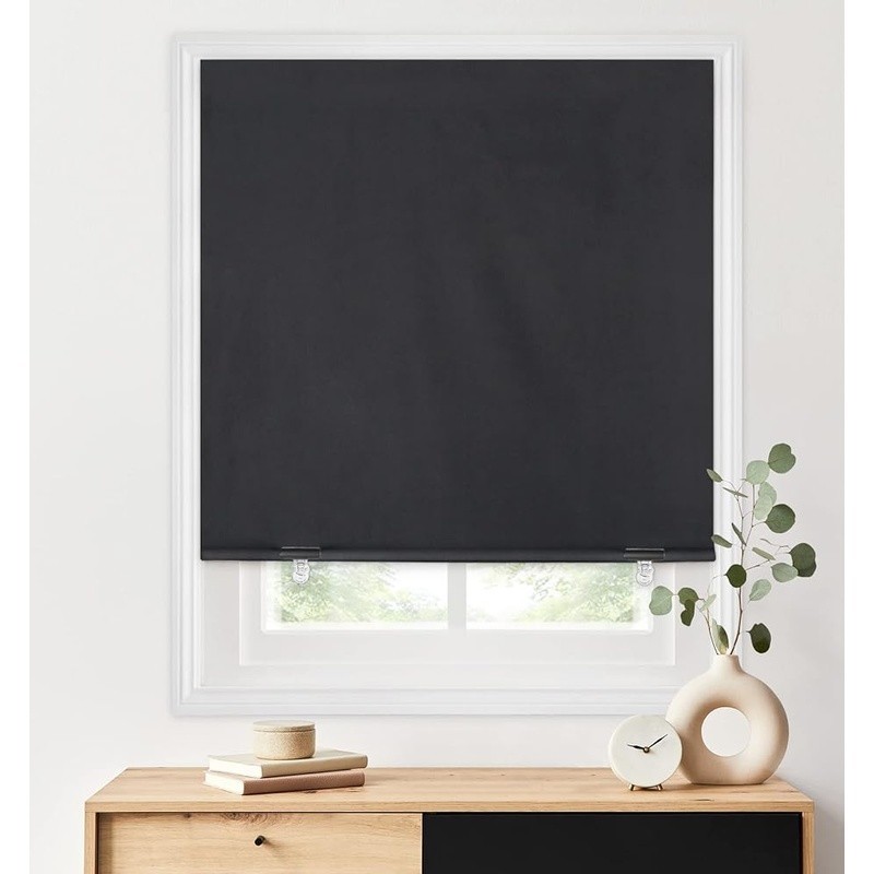100 Blackout Roller Shades Cordless Window Blinds Easy Install Self Adhesive New