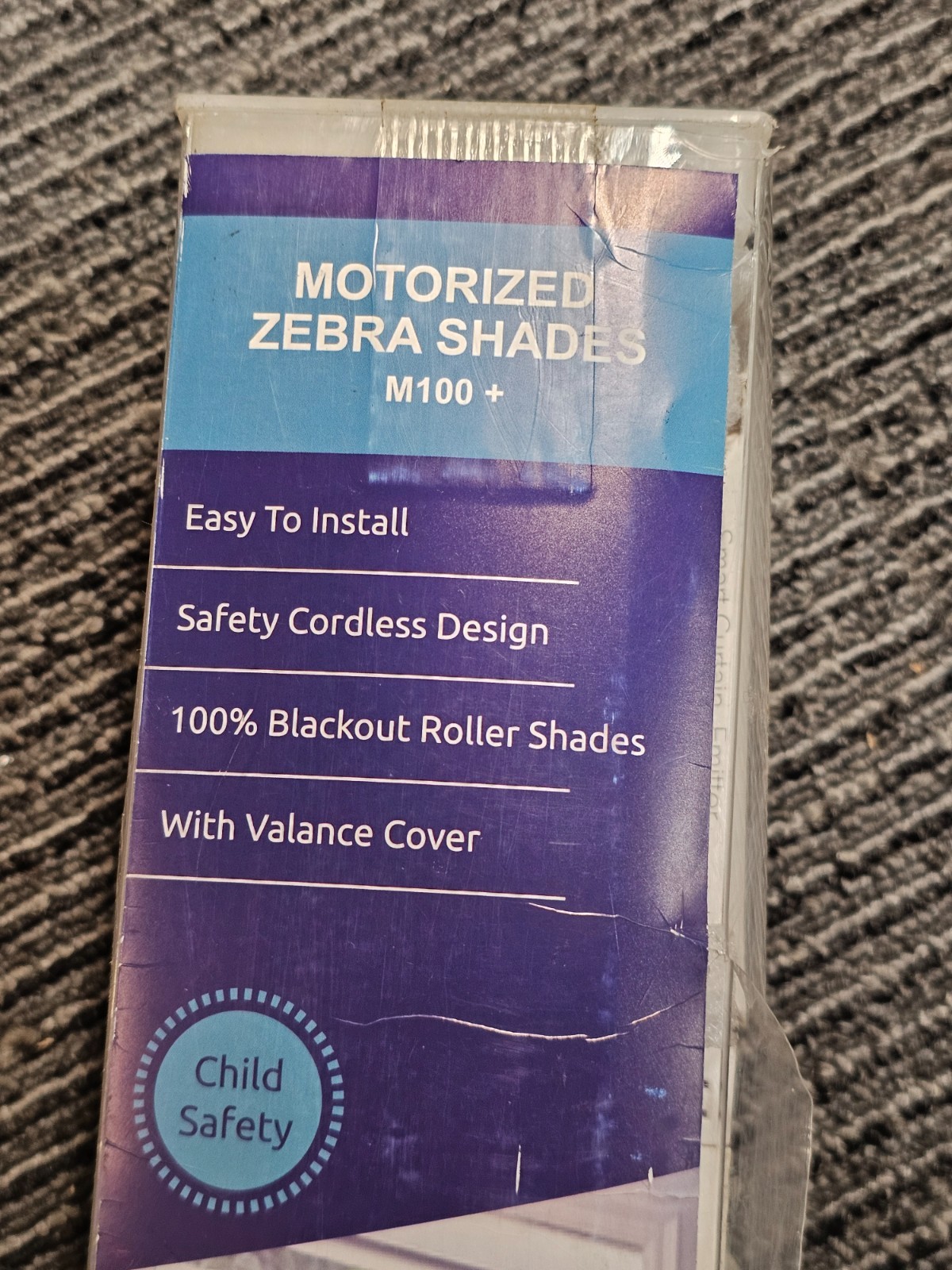 OEKO-TEX Motorized Zebra Shade M100+ for Windows Remote Control Electric Gray