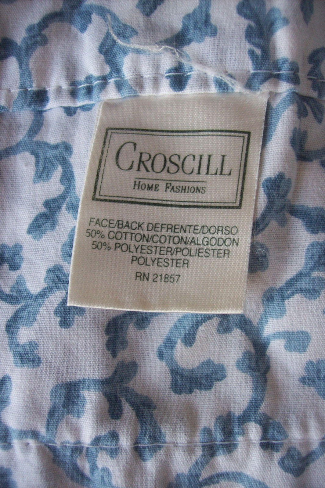 VTG Croscill Ashley Blue Filagree Scroll Blouson Valances~Cotton/Poly~86×18