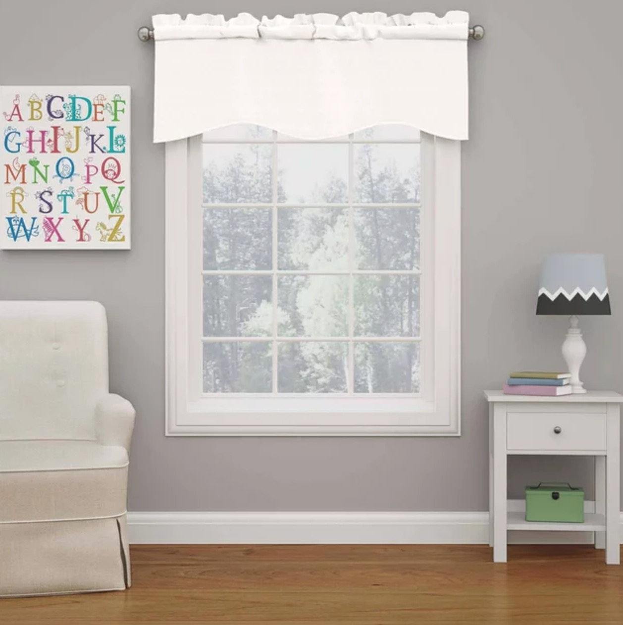 ECLIPSE Kendall Solid Scalloped Window Valance 42″ x 18″, White *FREE SHIPPING*