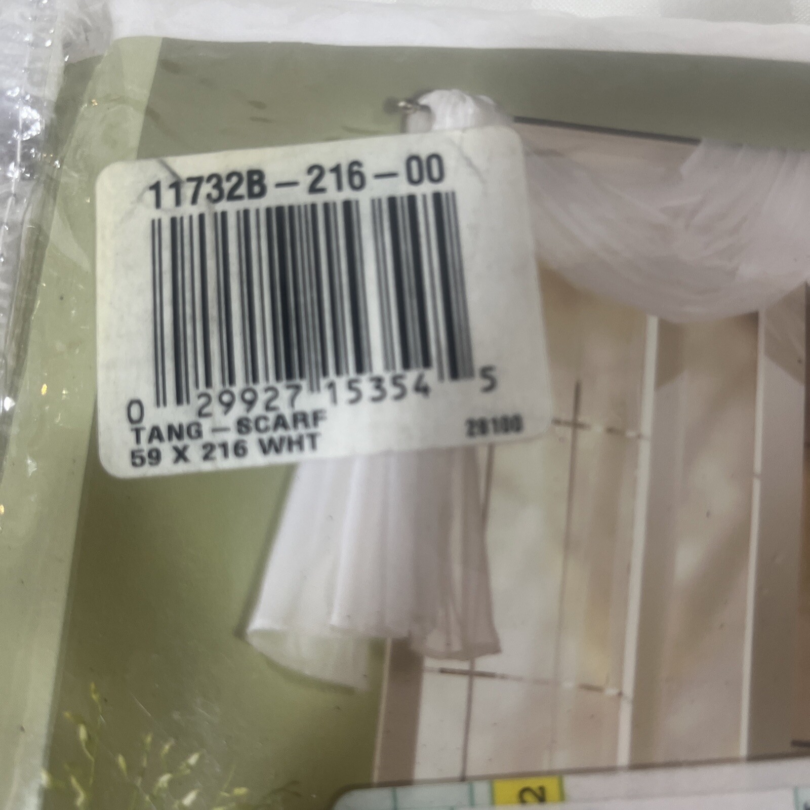 New Rectangular Window Scarf 59” x216” White Sheer Voile Tangiers Elegance Decor
