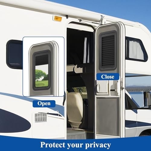 Thin Shade Ready RV Entry Door Window Lippert Prepped 12”x21” Pleated Blinds