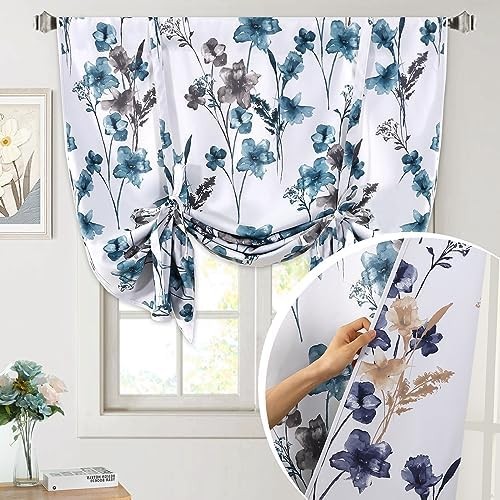 Double Sided Floral Pattern 42″W x 63″L (Pack of 1) Reversible in Blue/Navy