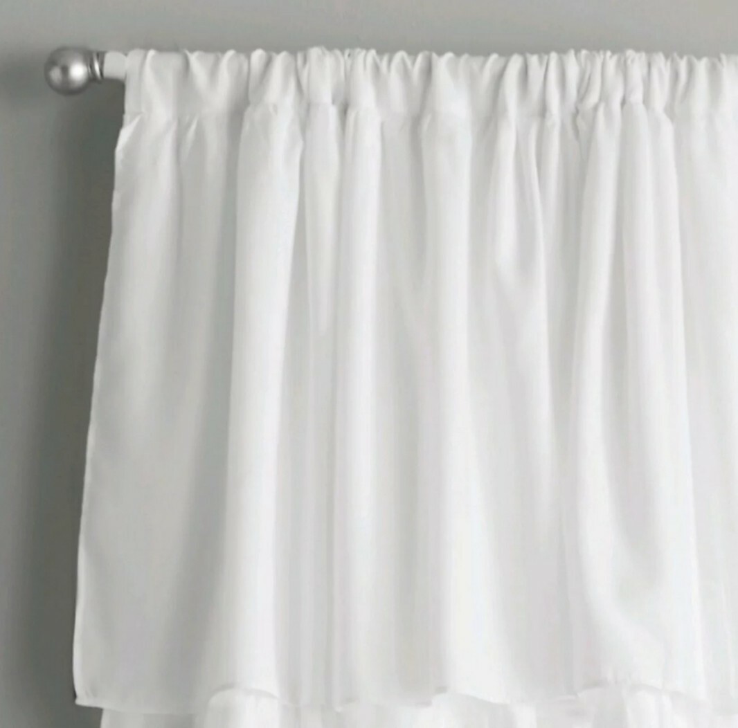 Your Zone 2 Ruffled Panels, 42″ x 95″, White. L7