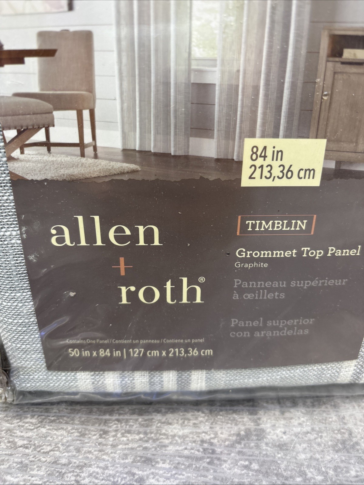 allen + roth 84-in Light Filtering Grommet Curtain Panel Timblin 0792476 {11}