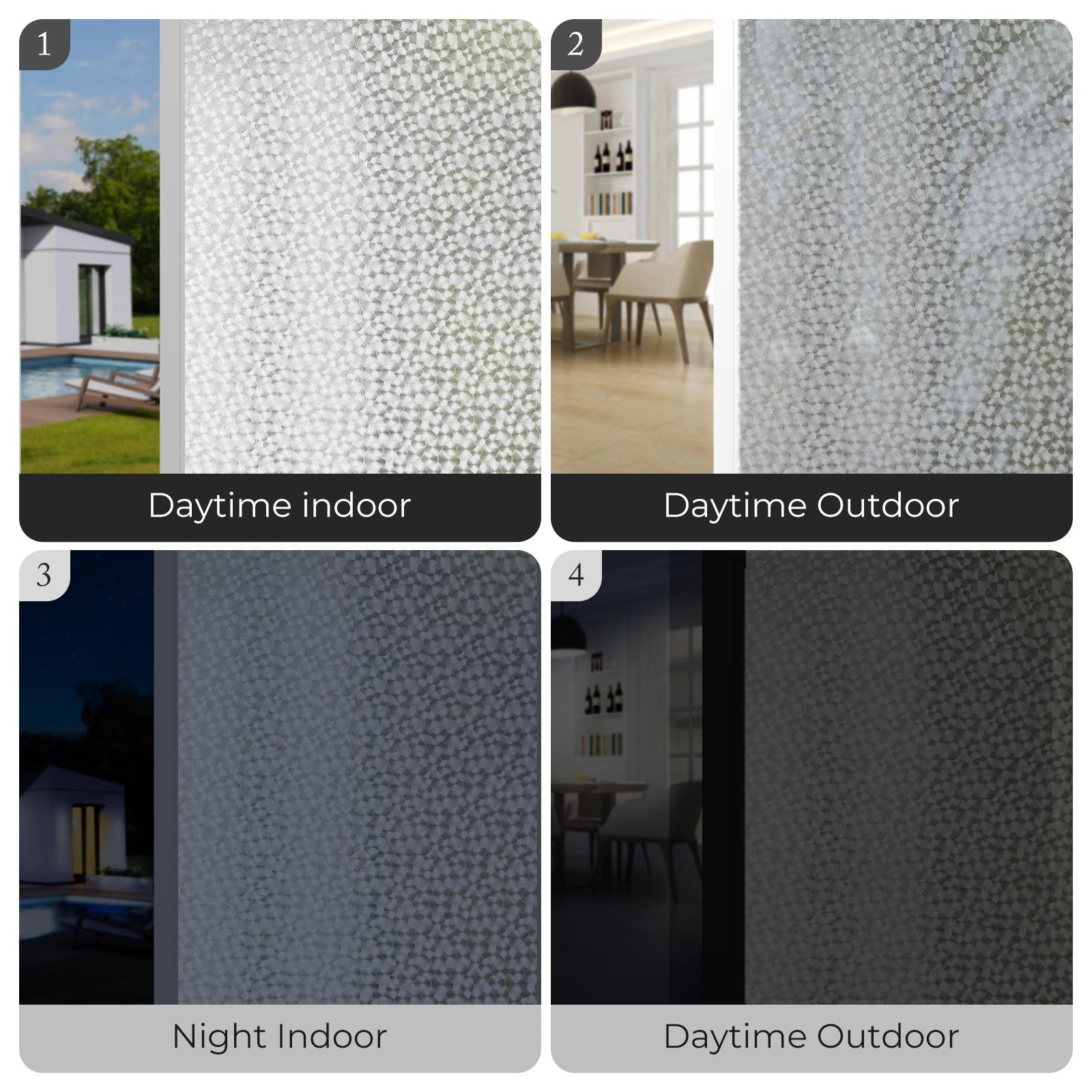 ADD.HERES Window Privacy Film, Glass Decorative 17.3″ x 78.7″, Floral Shadows